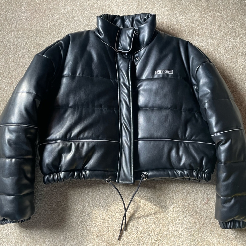 iamgia leather puffer jacket